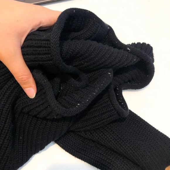 RtA 100% Cotton Langley Black Tight Knit Cut Out High Neck Designer Sweater XS - Picture 10 of 12